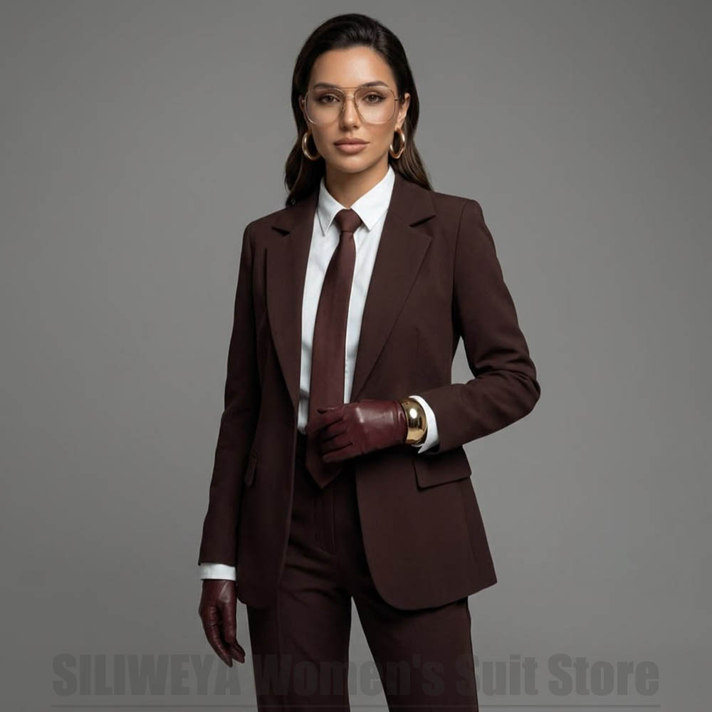Women Formal Wear For Interview - بدلة نسائية من قطعتين بياقة مشقوقة