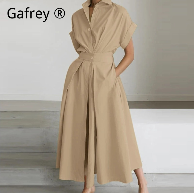 Women'S Formal Wear Cardigan - فستان كتان كلاسيكي بلون موحد مقاس