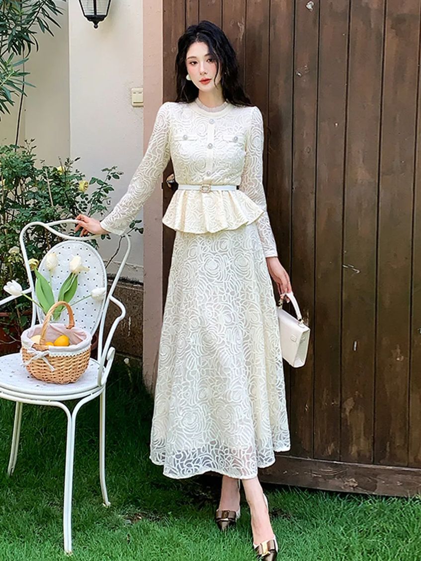 Formal Dress Female - فستان رسمي فاخر للسهرة من الدانتيل