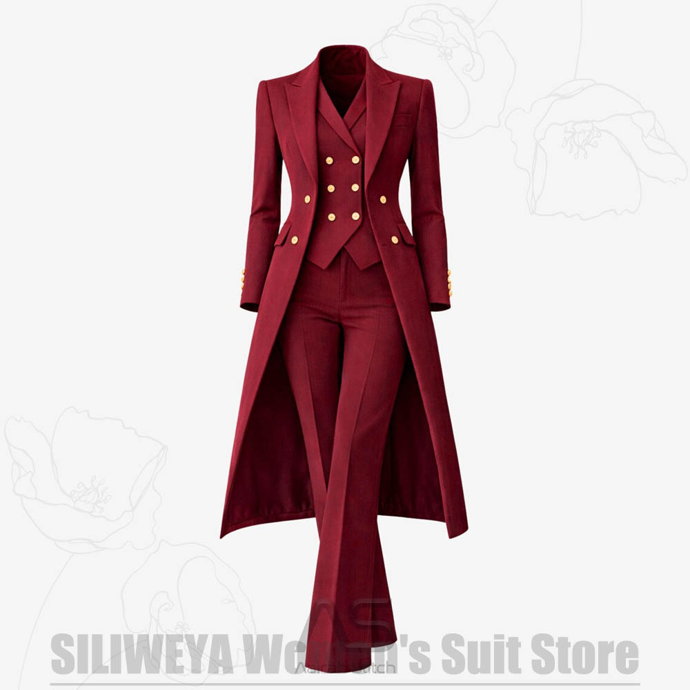 Women'S Formal Wear Pants Suit - بدلة نسائية من 3 قطع معطف