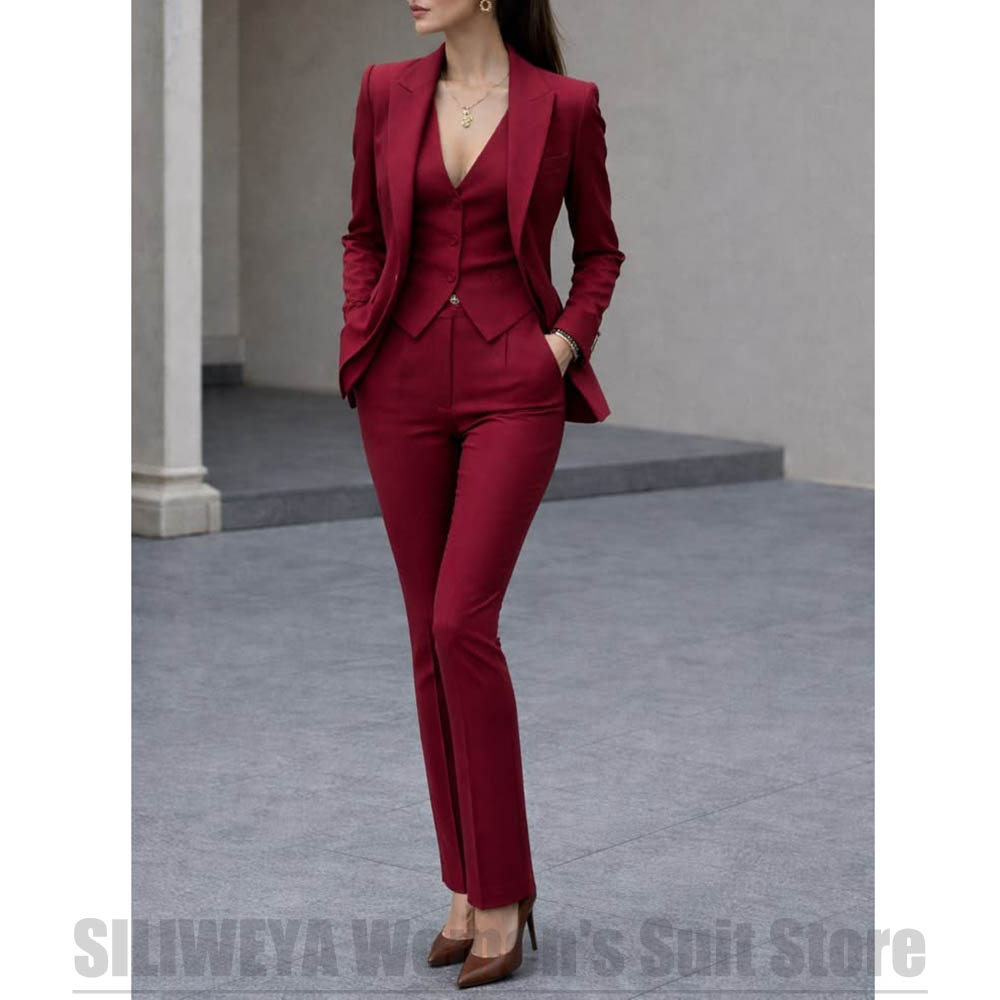 Women'S Formal Wear Pants Suit - طقم بدلة نسائية من 3 قطع: