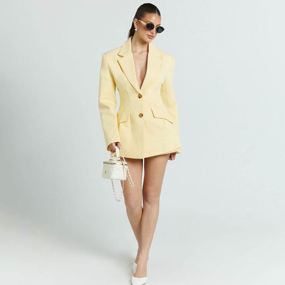طقم بدلة نسائية من قطعتين بلون - مراجعة Women'S Formal Wear Pants Suit وسعره