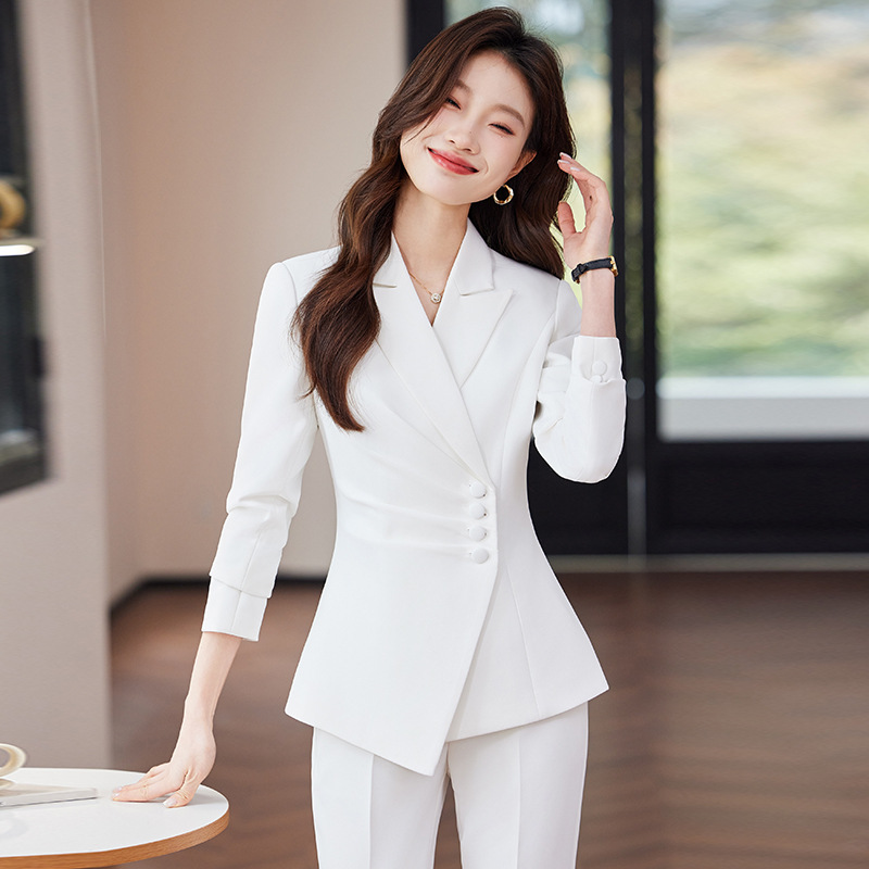 بدلة عمل نسائية بيضاء، ملابس ر - مراجعة Women'S Formal Wear Pants Suit وسعره