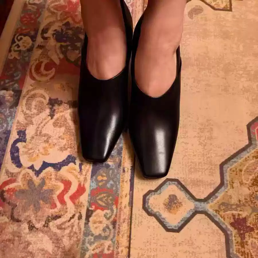 حذاء نسائي أسود من الجلد بكعب  - مراجعة Formal Wear Women'S Loafers وسعره