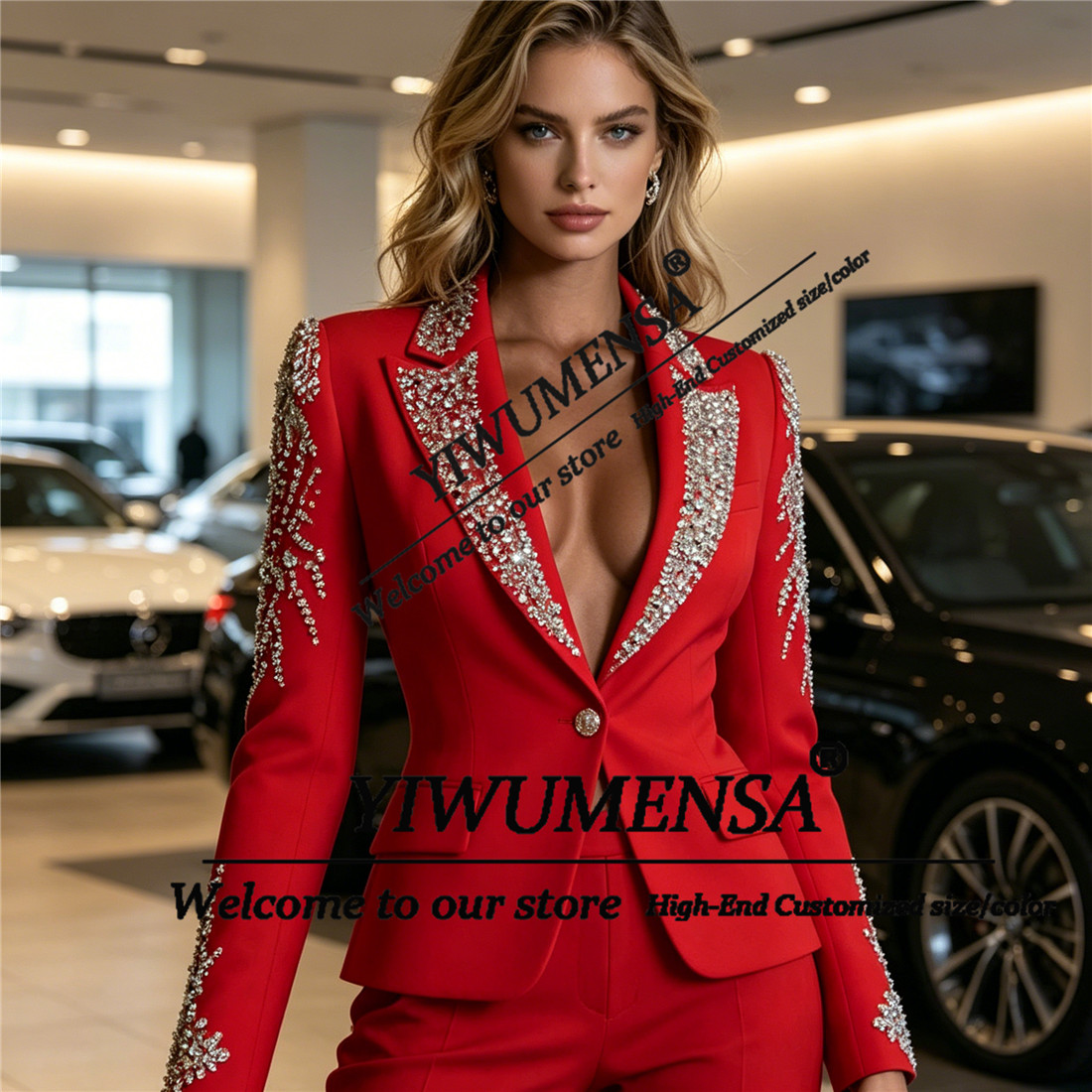 بدلات نسائية فاخرة من قطعتين م - مراجعة Women'S Formal Wear Pants Suit وسعره