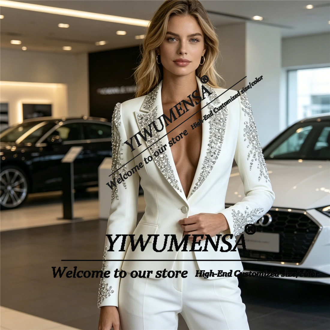 بدلات نسائية فاخرة من قطعتين م - مراجعة Women'S Formal Wear Pants Suit وسعره