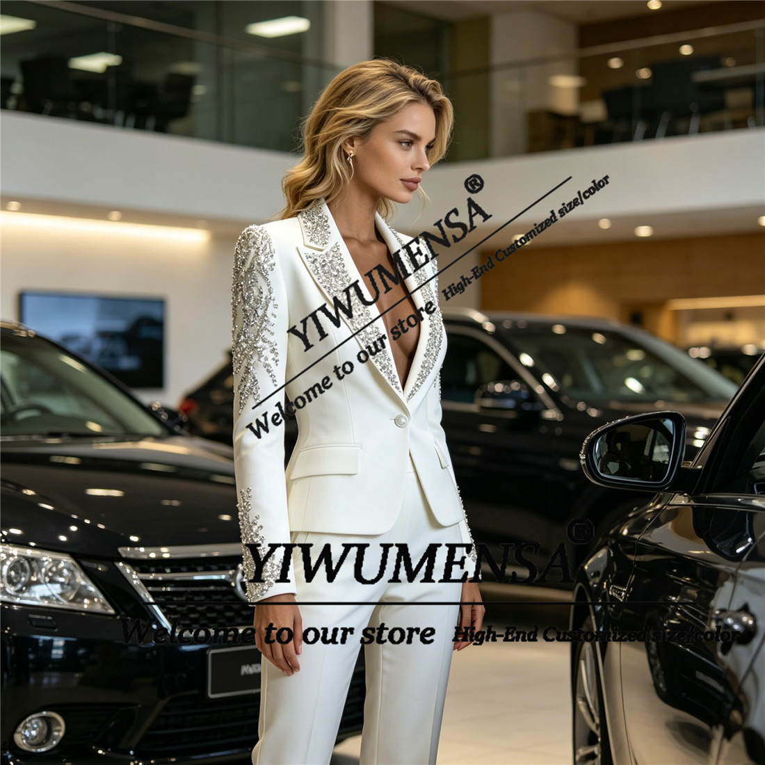 بدلات نسائية فاخرة من قطعتين م - مراجعة Women'S Formal Wear Pants Suit وسعره
