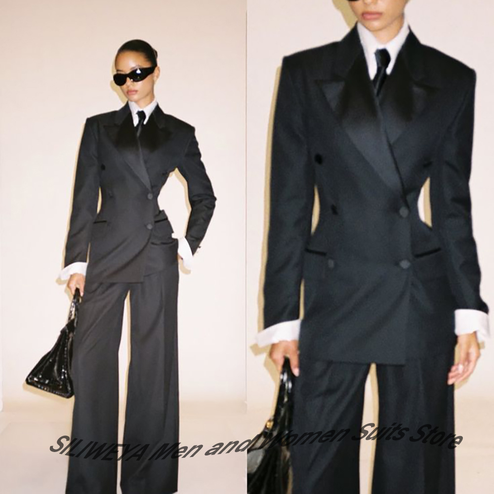المهنية المرأة السوداء مزدوجة  - مراجعة Women'S Formal Wear Pants Suit وسعره