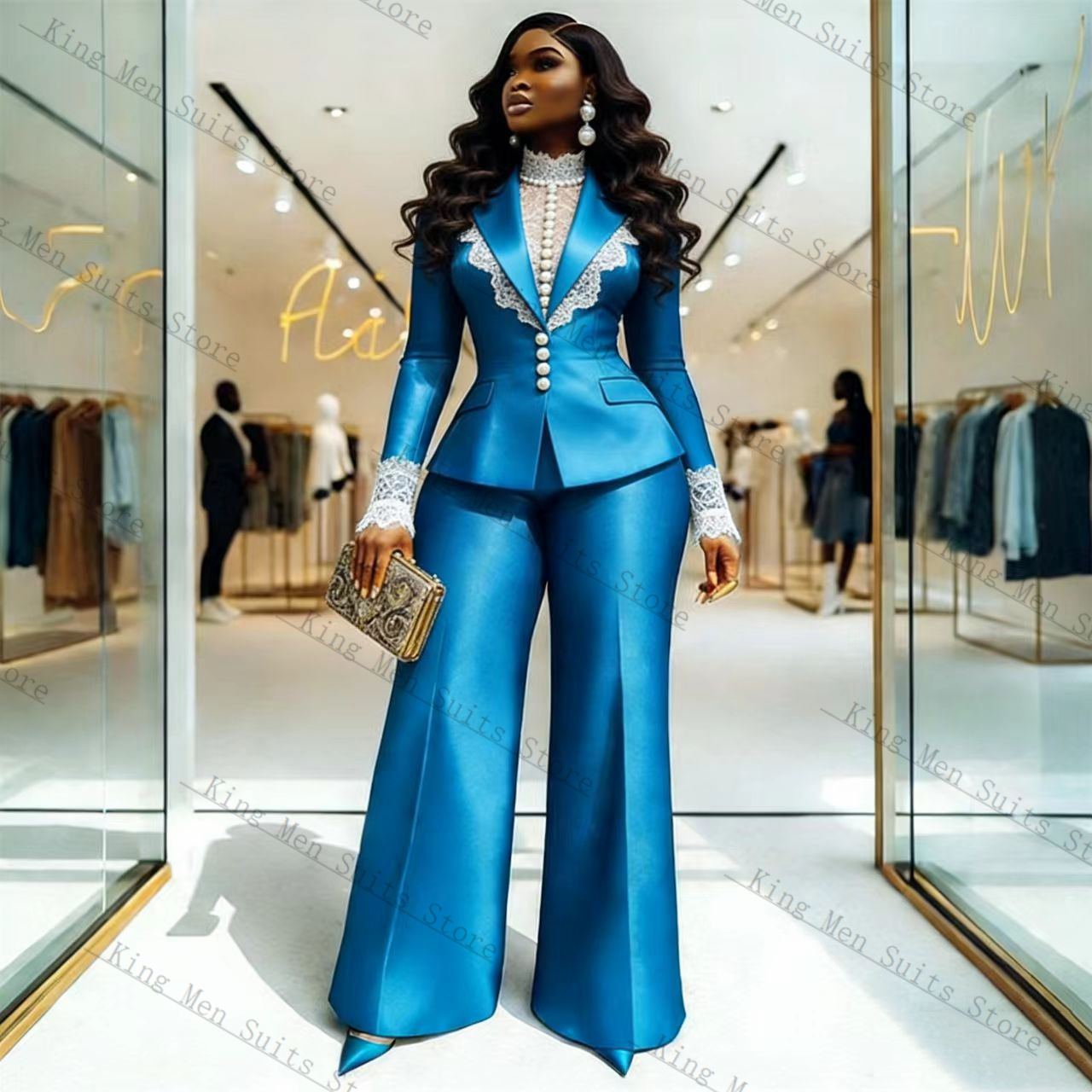 طقم بدلة نسائية من الساتان الأ - مراجعة Women'S Formal Wear Tuxedo وسعره