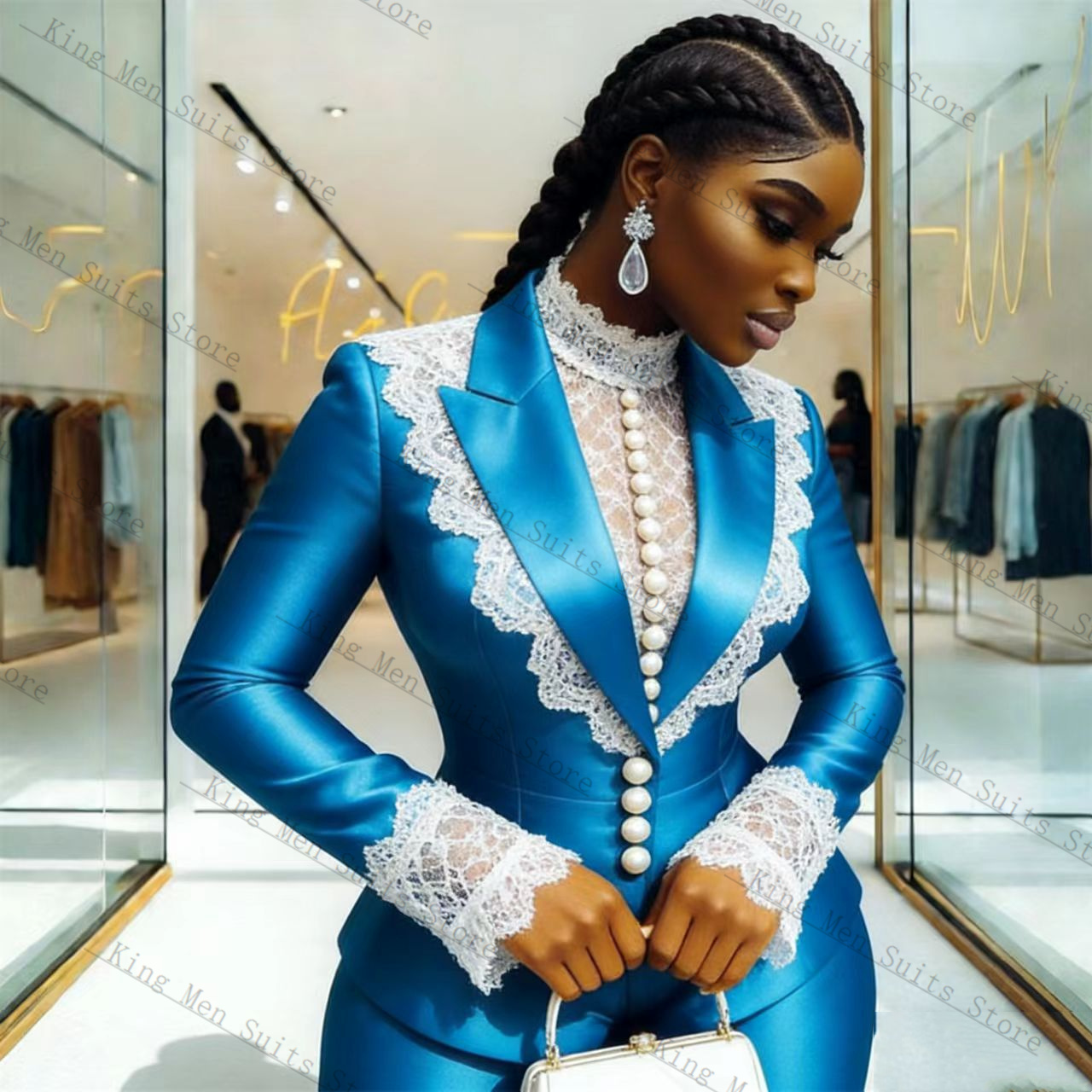 طقم بدلة نسائية من الساتان الأ - مراجعة Women'S Formal Wear Tuxedo وسعره