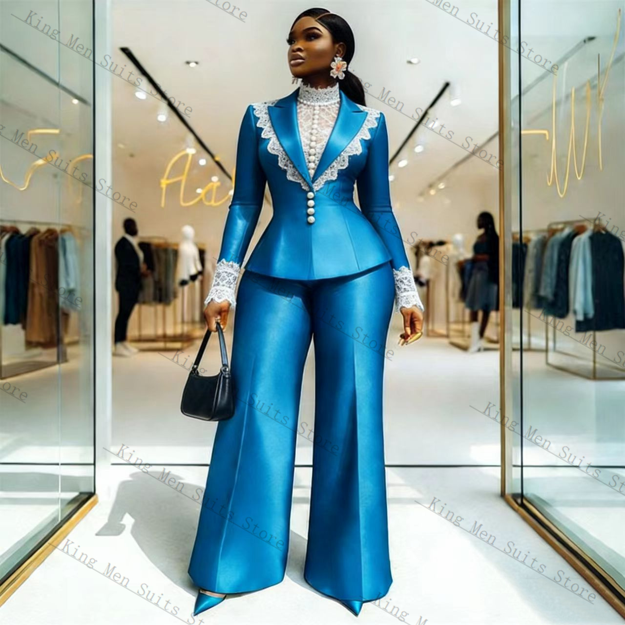 طقم بدلة نسائية من الساتان الأ - مراجعة Women'S Formal Wear Tuxedo وسعره