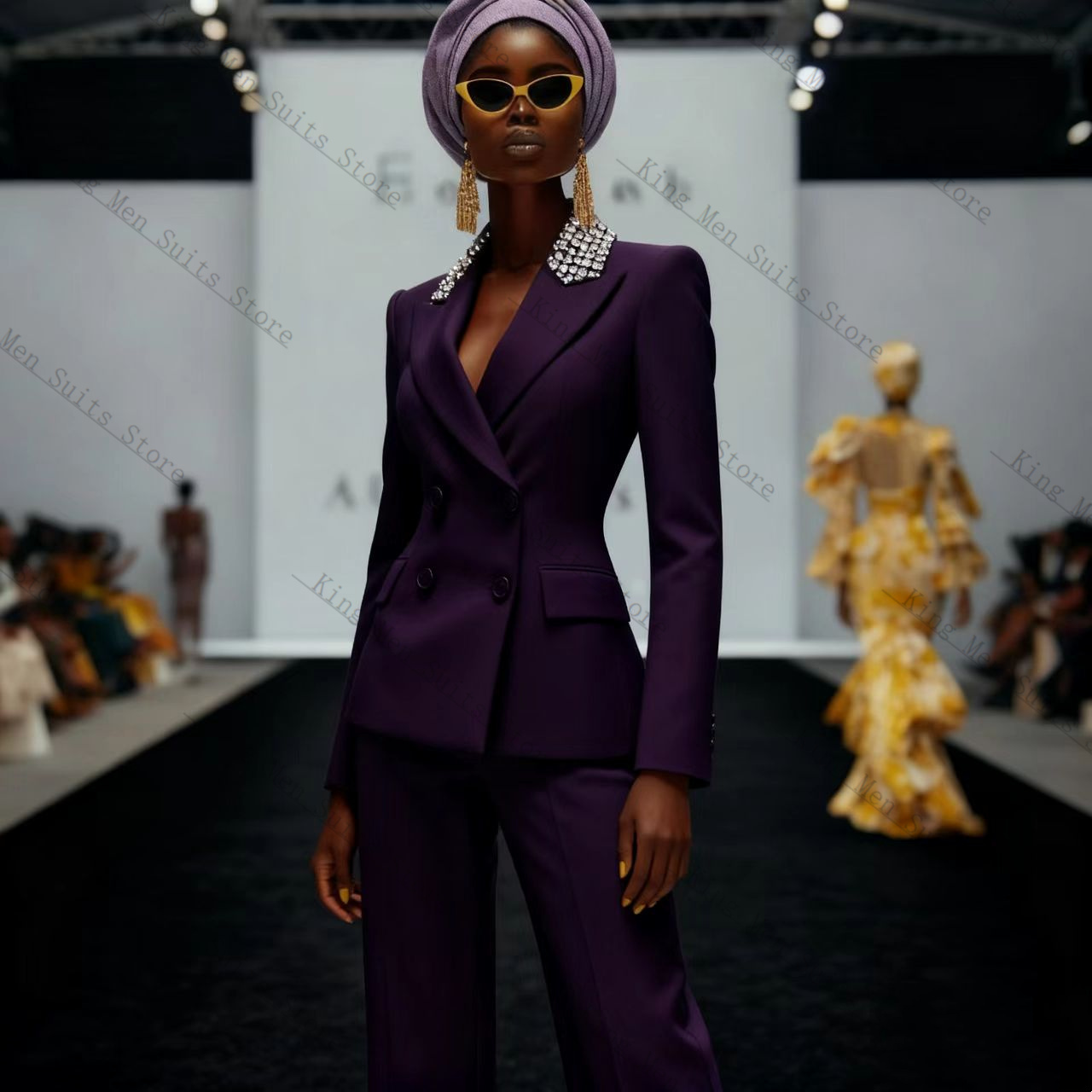 الفاخرة بلورات النساء دعوى مجم - مراجعة Women'S Formal Wear Tuxedo وسعره