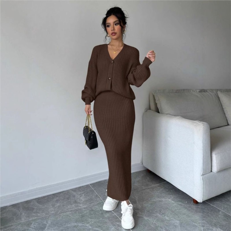 المرأة محبوك سترة تنورة طويلة  - مراجعة Women'S Formal Wear Cardigan وسعره