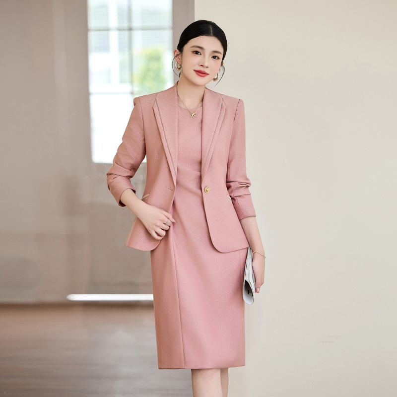 بدلة وردية للنساء2025 ملابس رس - مراجعة Women'S Formal Wear Pants Suit وسعره