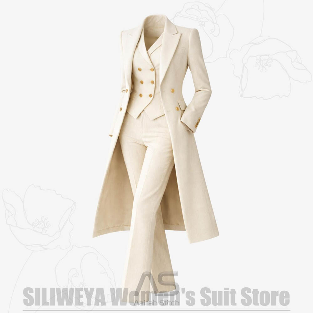 بدلة نسائية من 3 قطع معطف طويل - مراجعة Women'S Formal Wear Pants Suit وسعره