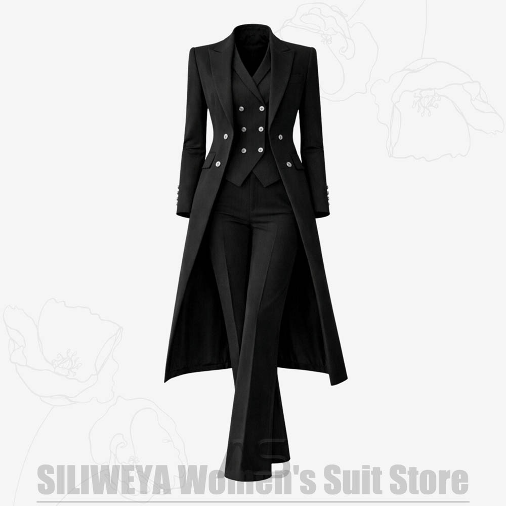 بدلة نسائية من 3 قطع معطف طويل - مراجعة Women'S Formal Wear Pants Suit وسعره