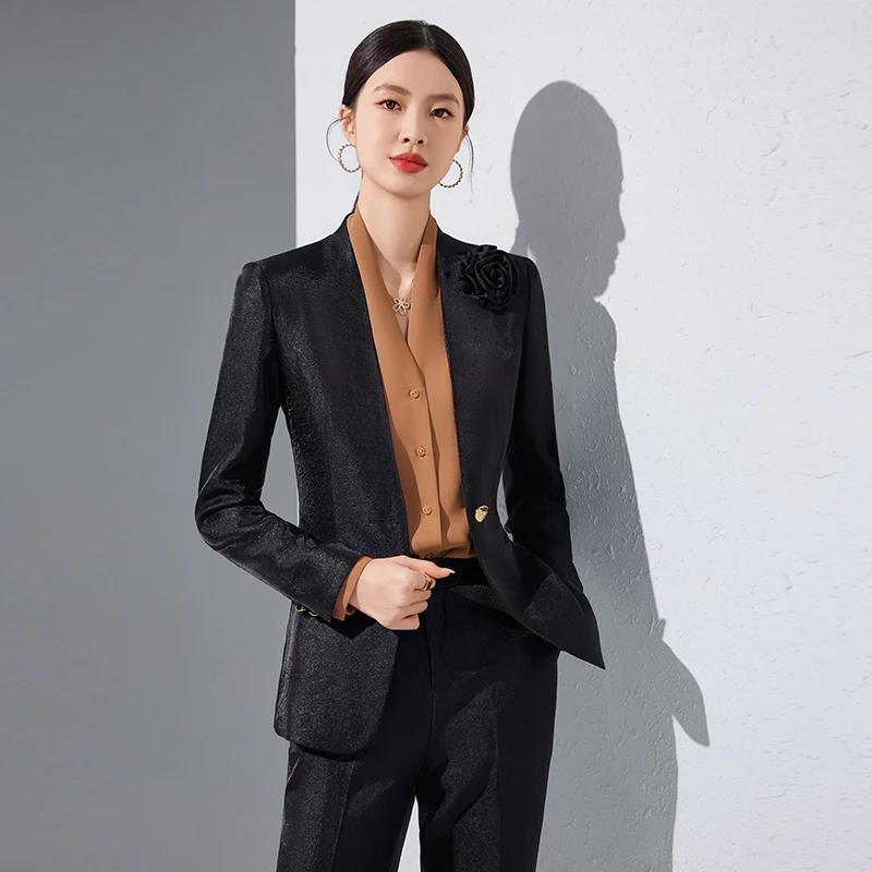 أطقم سراويل بليزر نسائية مزينة - مراجعة Women'S Formal Wear Pants Suit وسعره