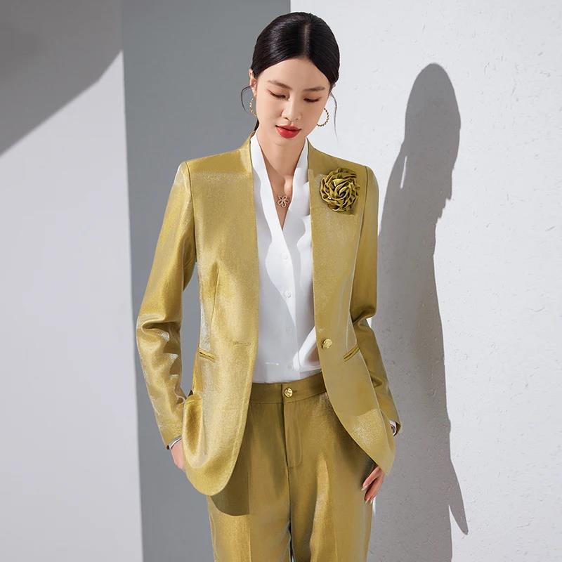 أطقم سراويل بليزر نسائية مزينة - مراجعة Women'S Formal Wear Pants Suit وسعره