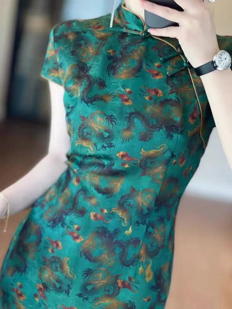 فستان طويل أنيق باللون الأخضر  - مراجعة Formal Dress Female وسعره