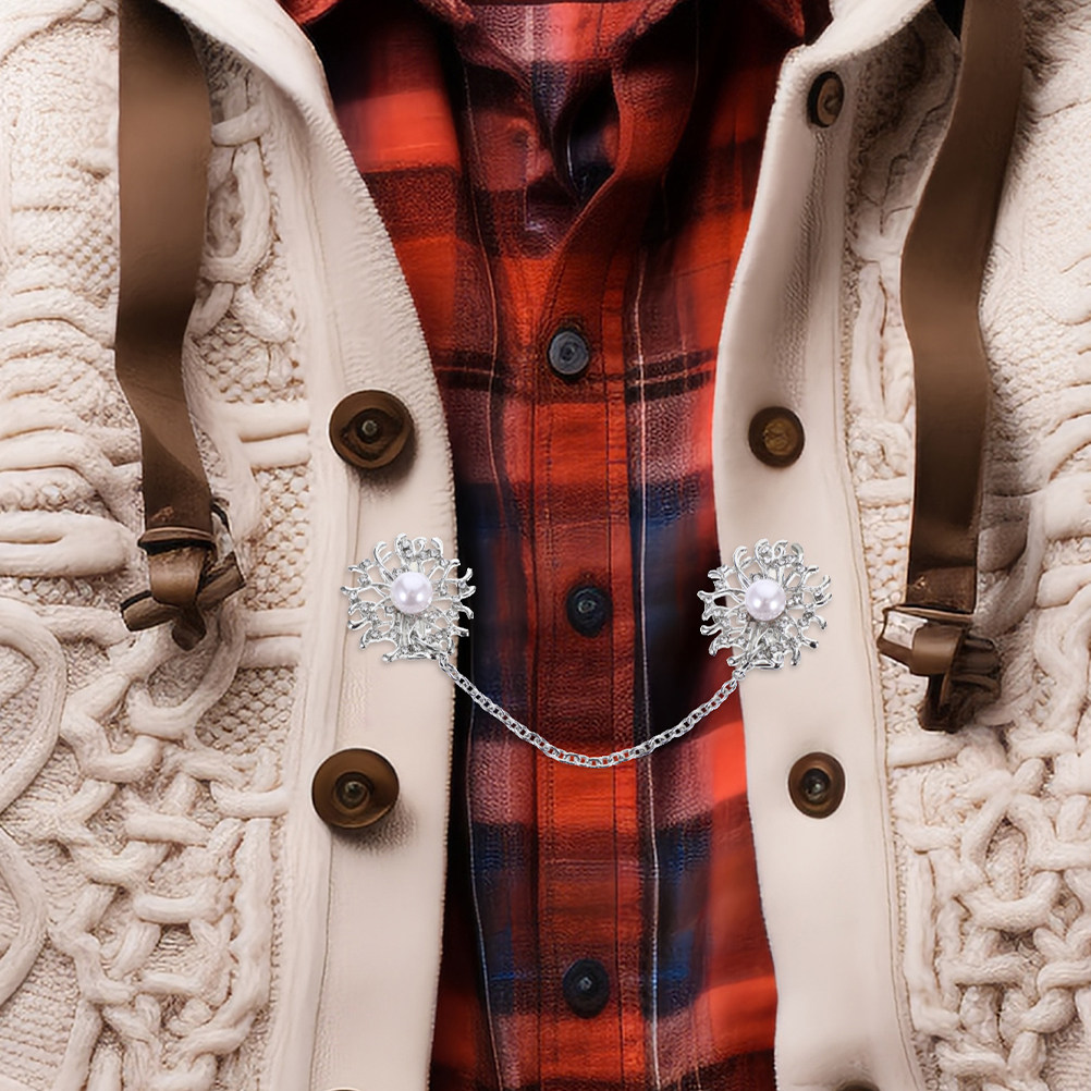 2 قطعة دبوس ياقة لؤلؤي صناعي ب - مراجعة Women'S Formal Wear Cardigan وسعره