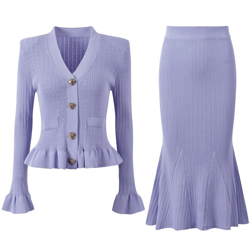 طقم نسائي أنيق بأسلوب فرنسي مك - مراجعة Women'S Formal Wear Cardigan وسعره