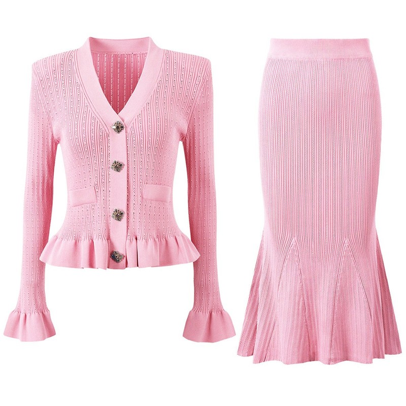 طقم نسائي أنيق بأسلوب فرنسي مك - مراجعة Women'S Formal Wear Cardigan وسعره